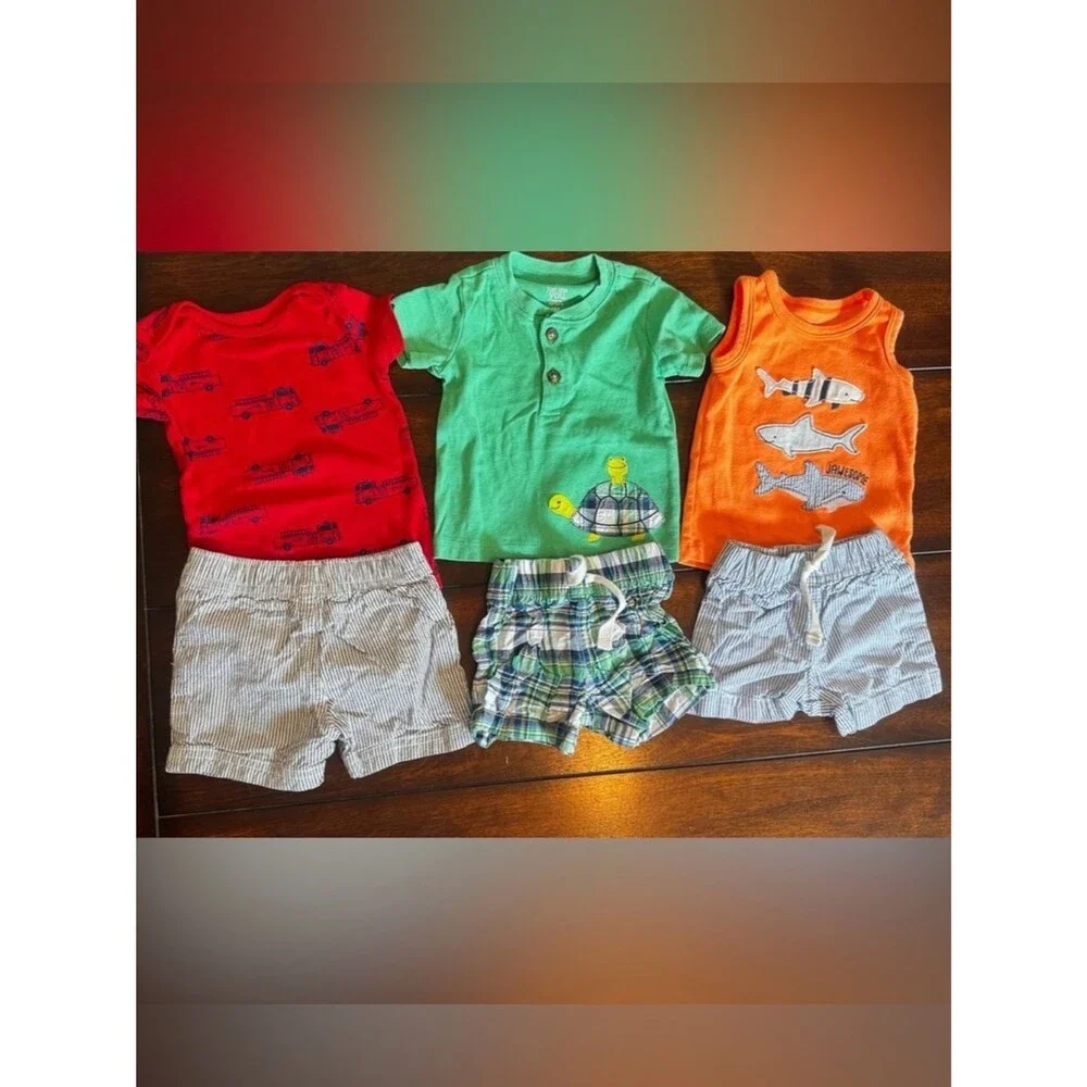 Baby Boy Clothes Bundle 6M Carter’s 🚗🐢☀️🍂